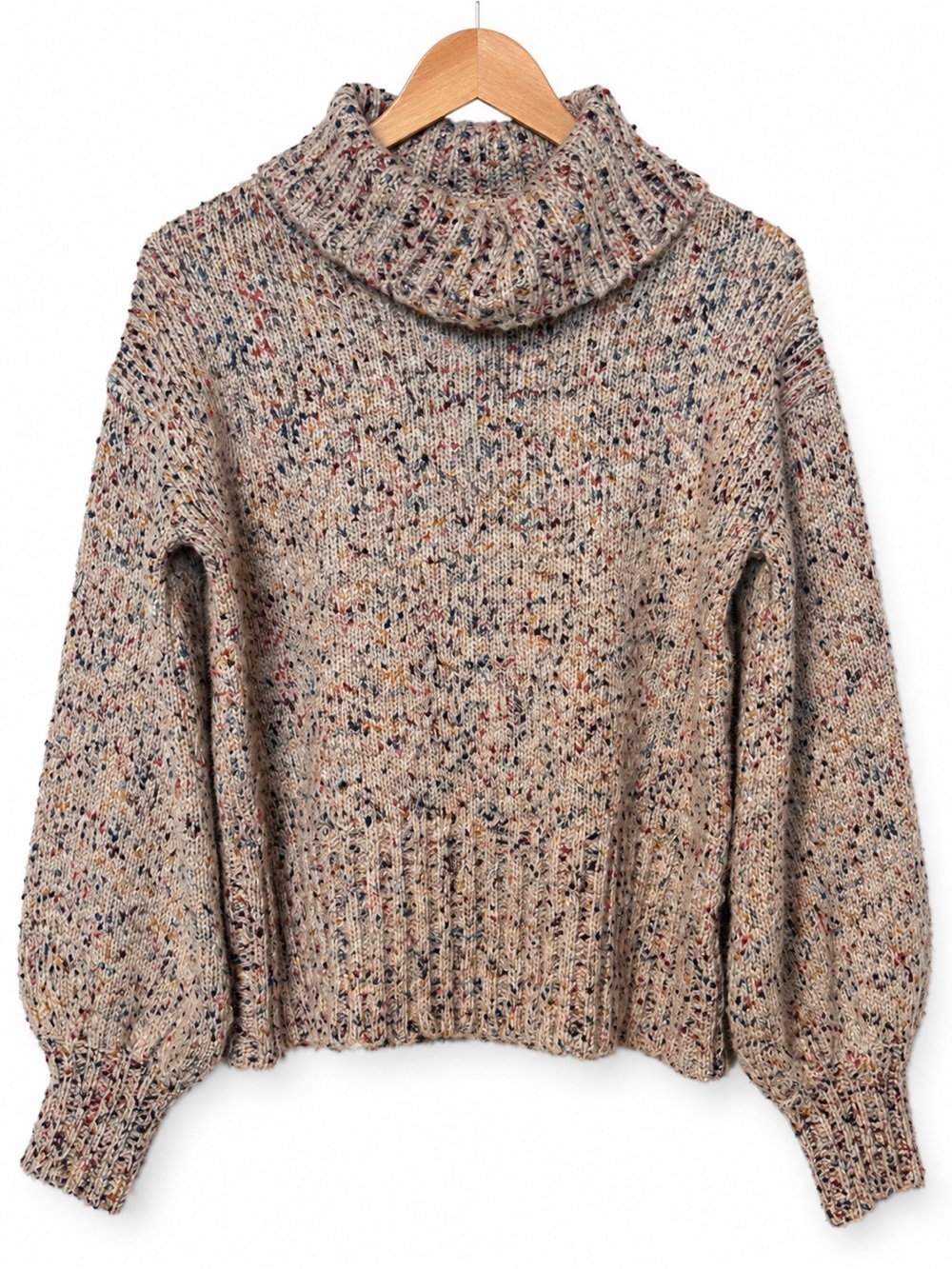 Sadie & Sage Speckled Knit Cowl Neck Sweater Size S